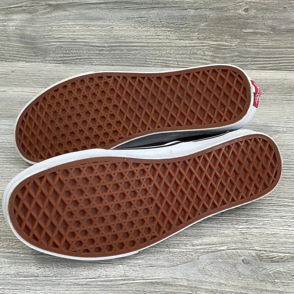VANS Slip On Love You To Death Black Silver Canvas Shoes Womens Size 10 Mens 8.5